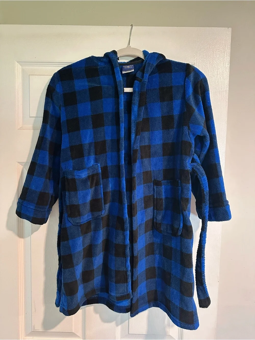 Prince of Sleep Boys Blue Plaid Fleece Robe